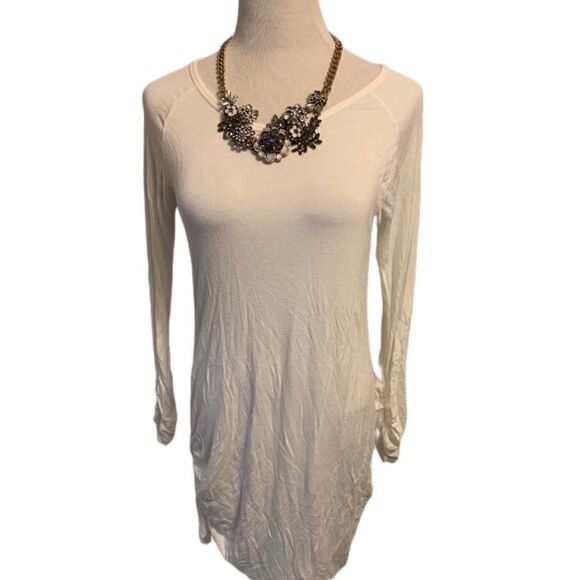 Vanilla Sky White Long Sleeve Tunic/Dress Sz L - Picture 1 of 8